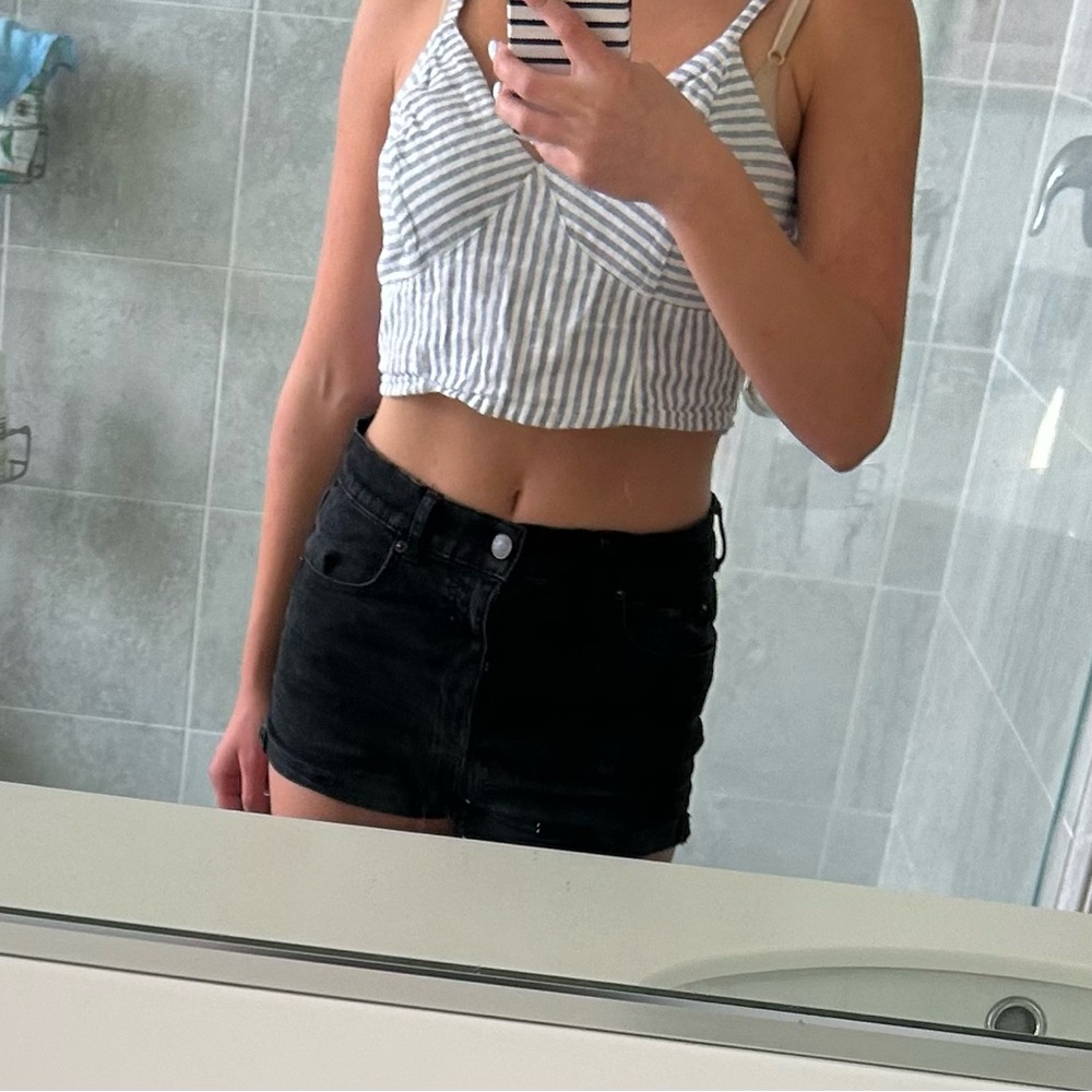Black Garage Jean Shorts
